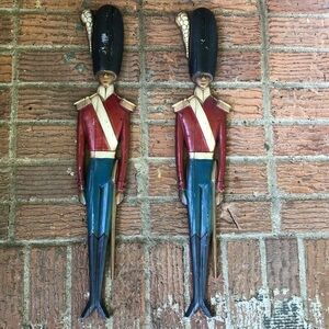 Set of 2 Vintage 70s Sexton British Royal Fusiliers Army Metal Wall Decor